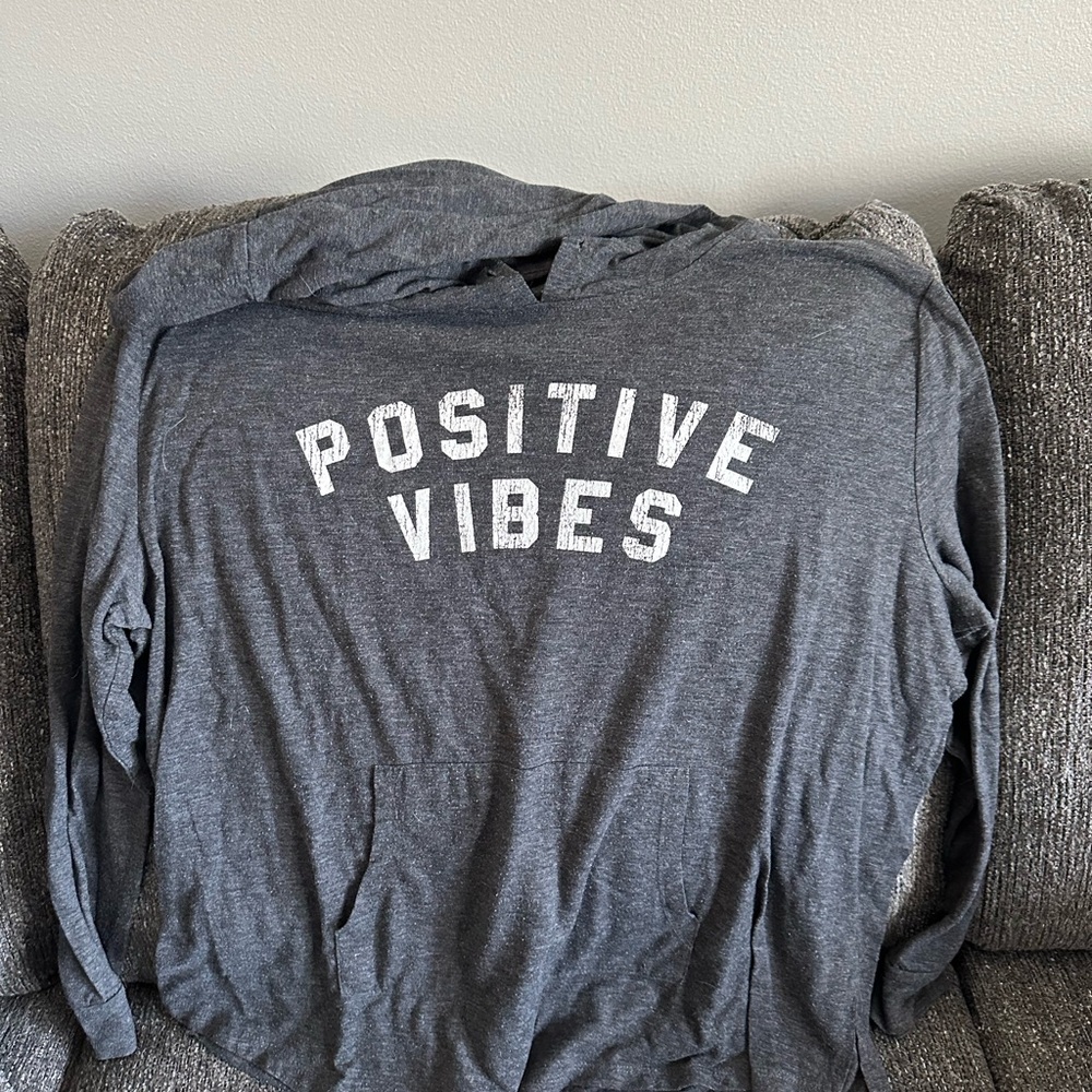 Gray 'Positive Vibes' Hoodie